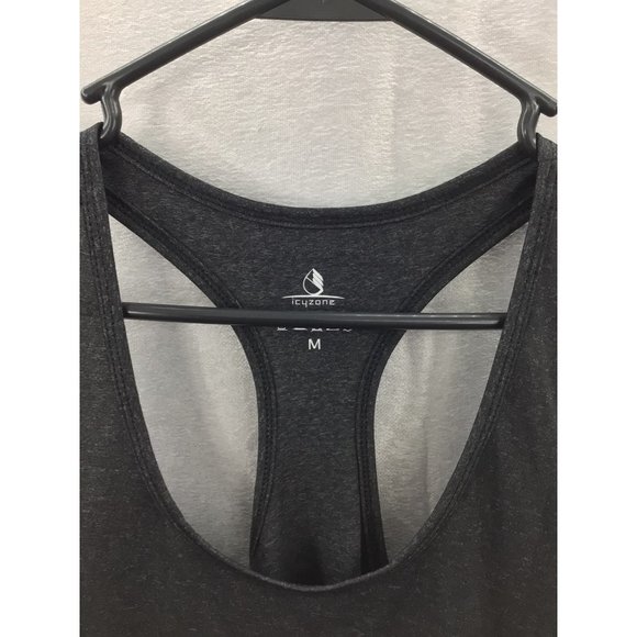 icyzone Workout Tank Tops for Women Racerback Dark Gray Medium - Picture 3 of 10